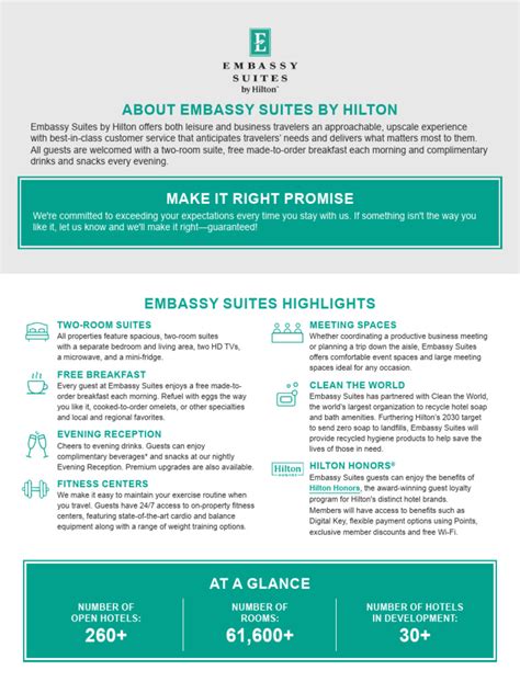 Embassy Suites by Hilton Fact Sheet .
